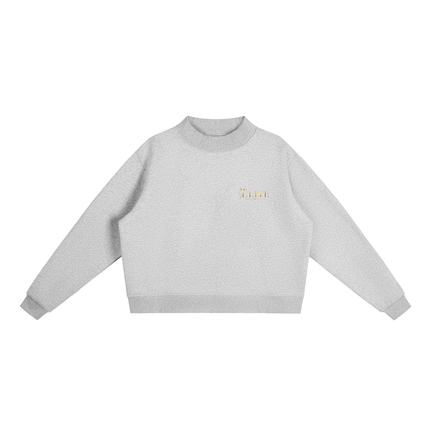 ELITE | Royal, Essential Fleece Mock-Neck Crew Sweatshirt