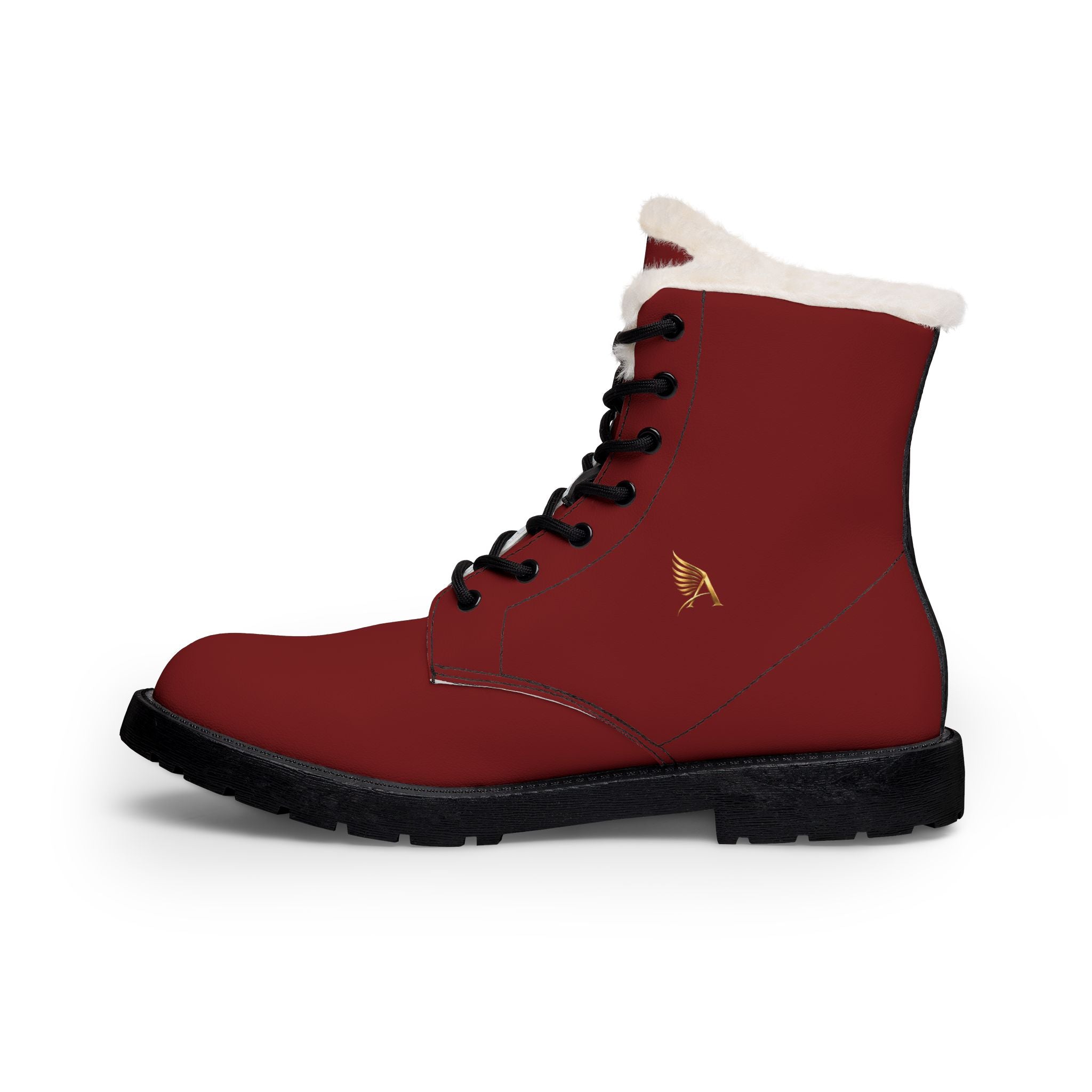 AUREUS | Women's Faux Fur-Lined Leather Boots (Burgundy)