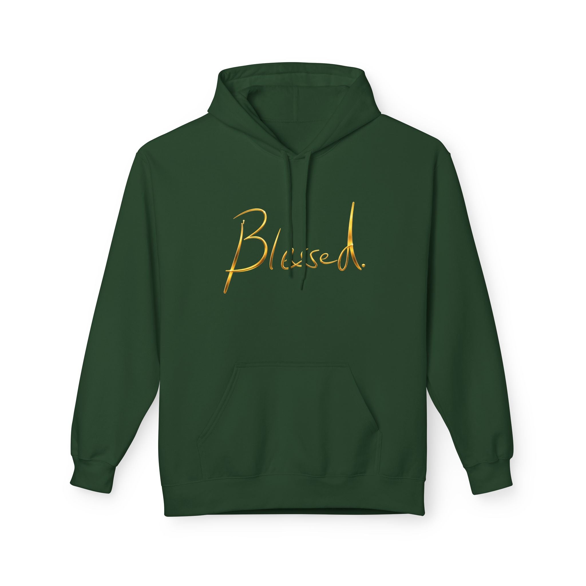 Blessed Hoodie — Minimal Gold Calligraphy Pullover