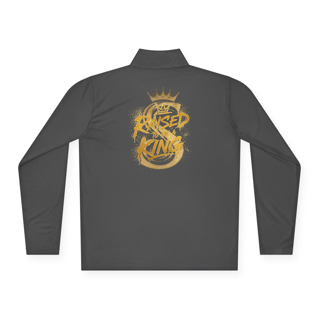 Quarter-Zip Pullover — Gold 'Raised King' Crown Graphic