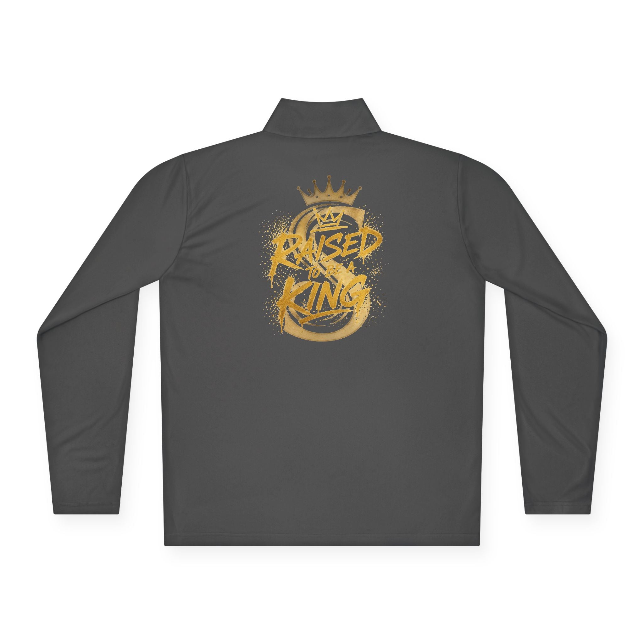 Quarter-Zip Pullover — Gold 'Raised King' Crown Graphic