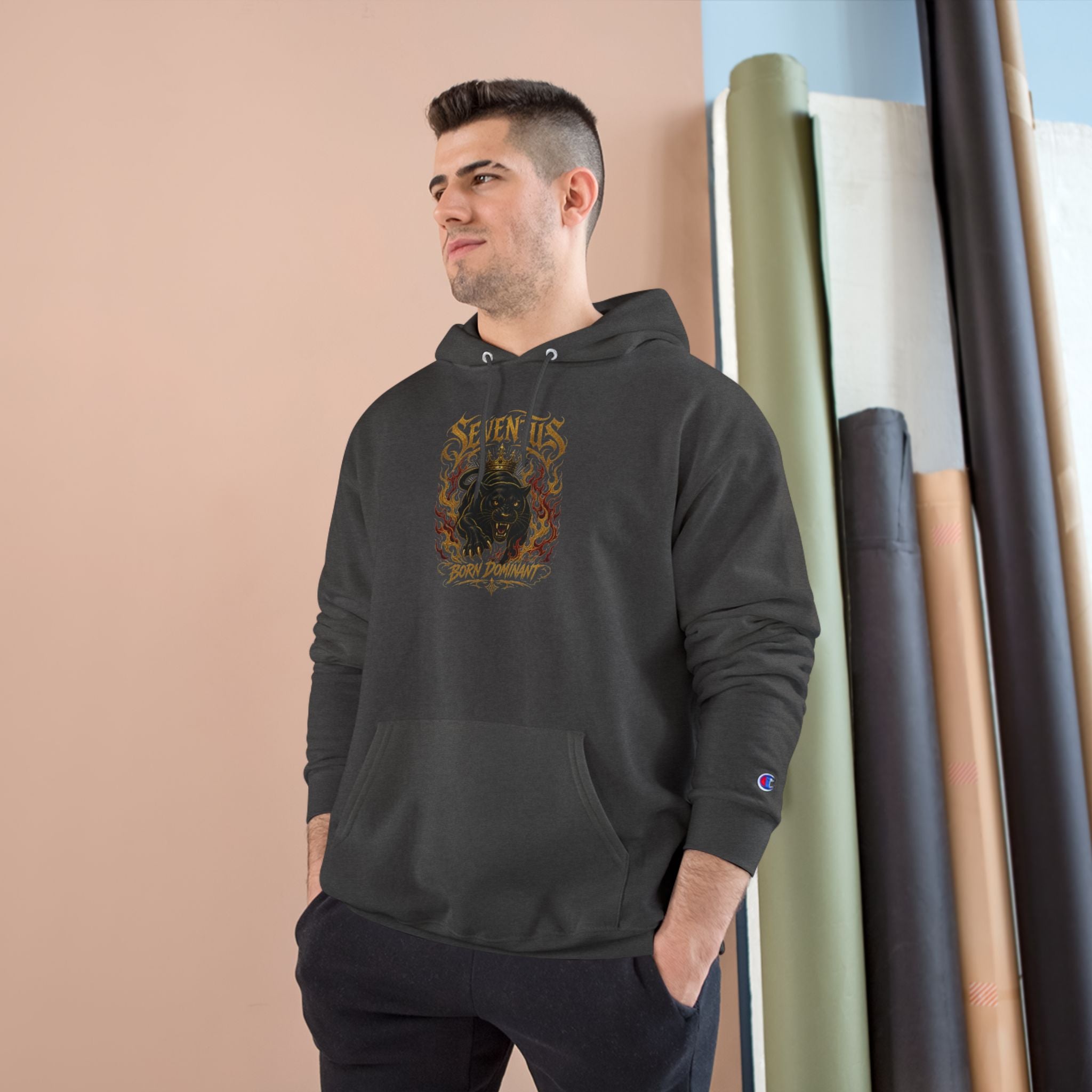 Champion Hoodie — 'Seventus' Vintage Flame Graphic Pullover