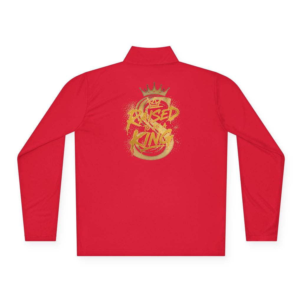 Quarter-Zip Pullover — Gold 'Raised King' Crown Graphic