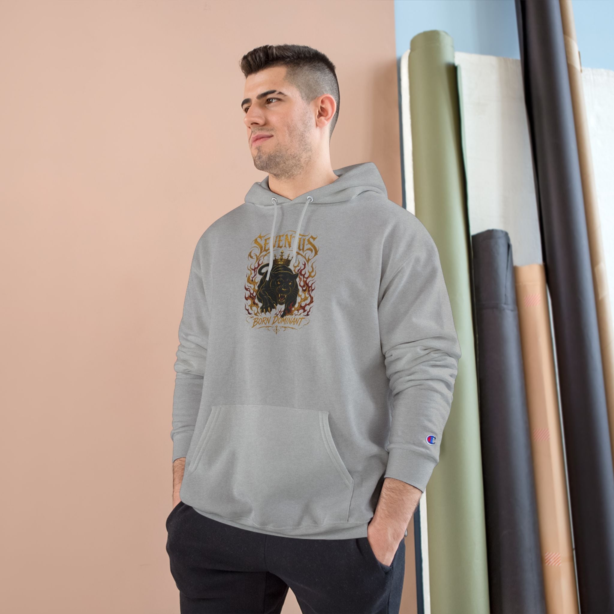 Champion Hoodie — 'Seventus' Vintage Flame Graphic Pullover