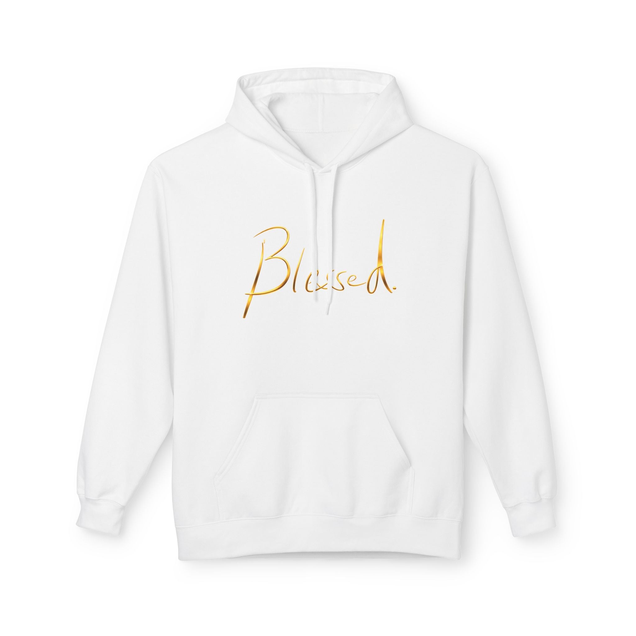 Blessed Hoodie — Minimal Gold Calligraphy Pullover