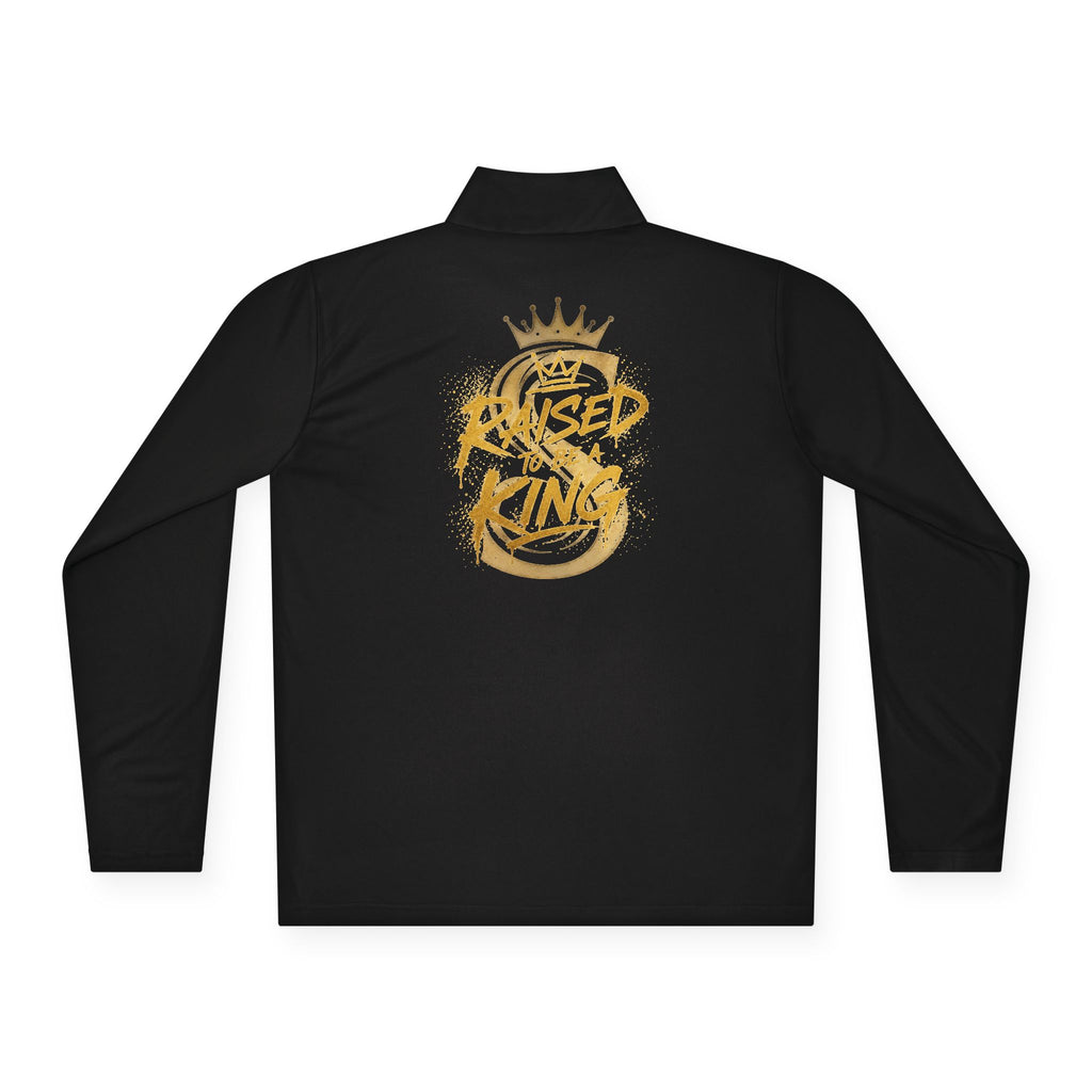 Quarter-Zip Pullover — Gold 'Raised King' Crown Graphic