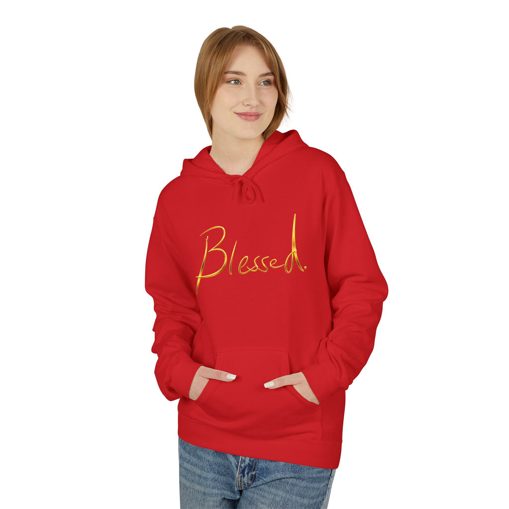 Blessed Hoodie — Minimal Gold Calligraphy Pullover (Personalized Name Option)