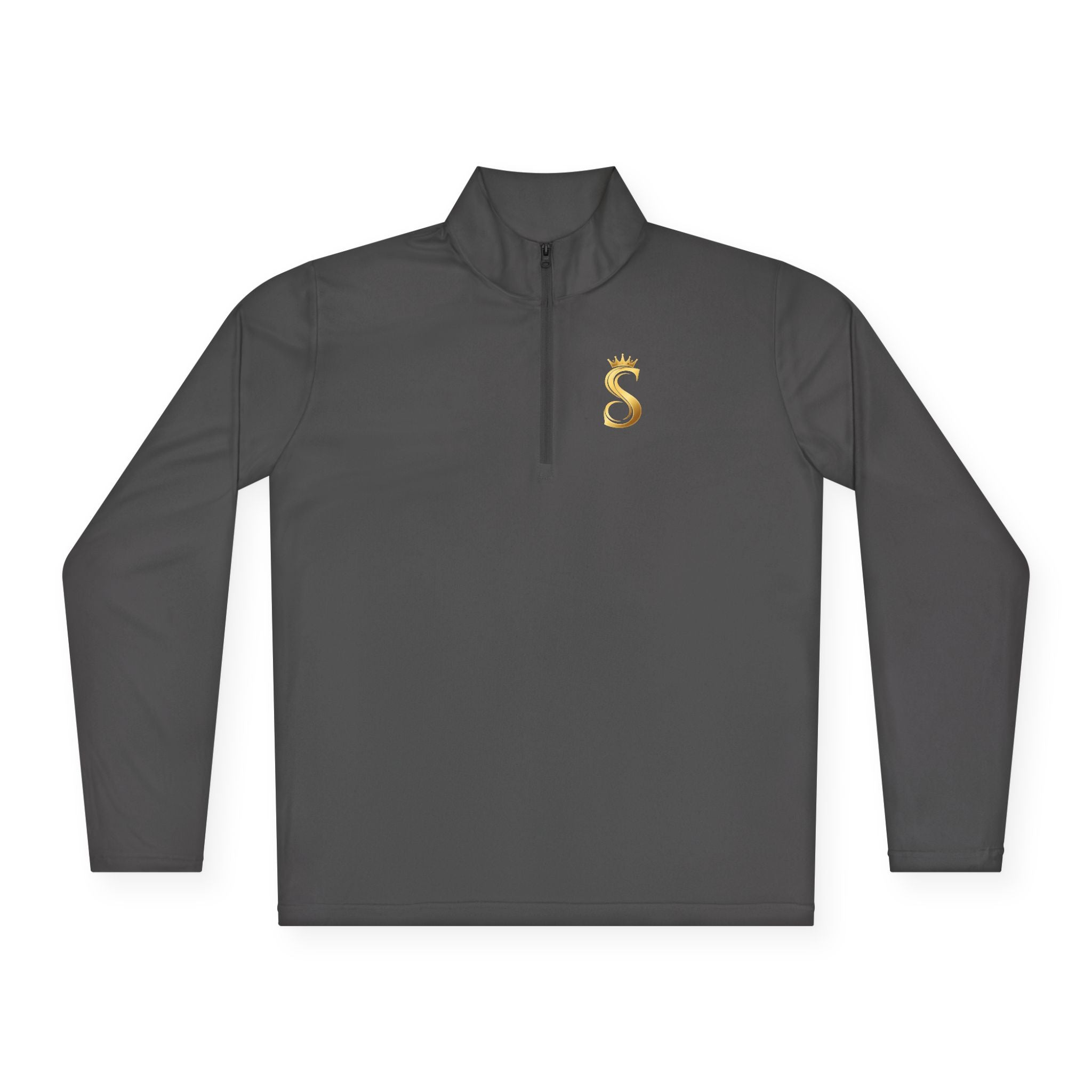 Quarter-Zip Pullover — Gold 'Raised King' Crown Graphic