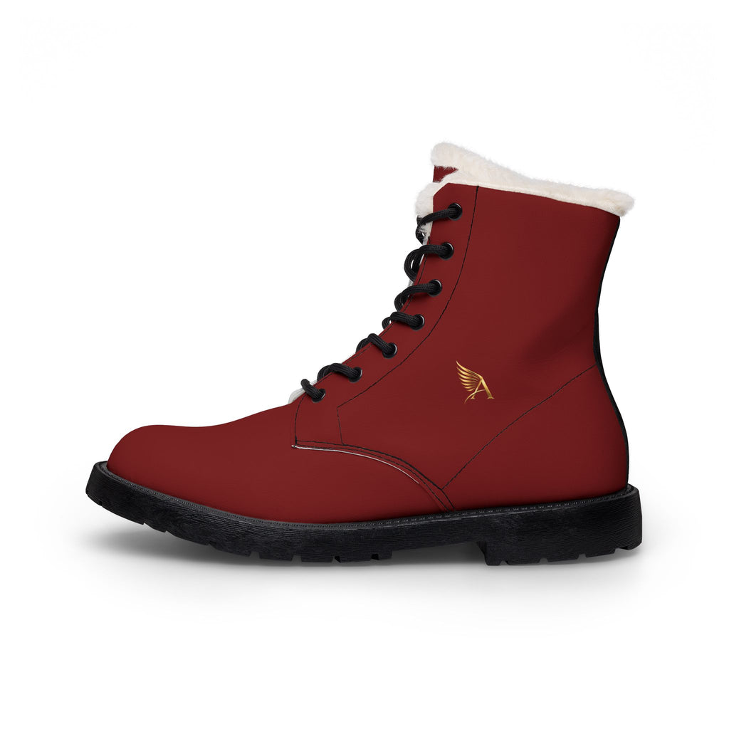 AUREUS | Women's Faux Fur-Lined Leather Boots (Burgundy)