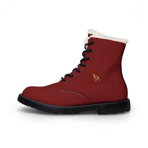 AUREUS | Women's Faux Fur-Lined Leather Boots (Burgundy)