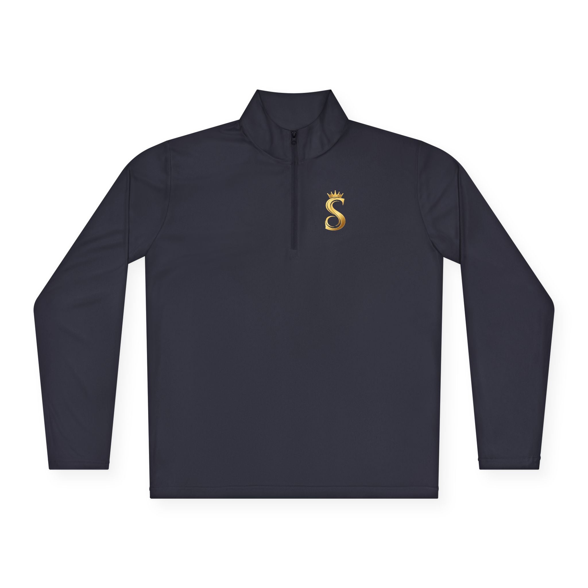 Quarter-Zip Pullover — Gold 'Raised King' Crown Graphic