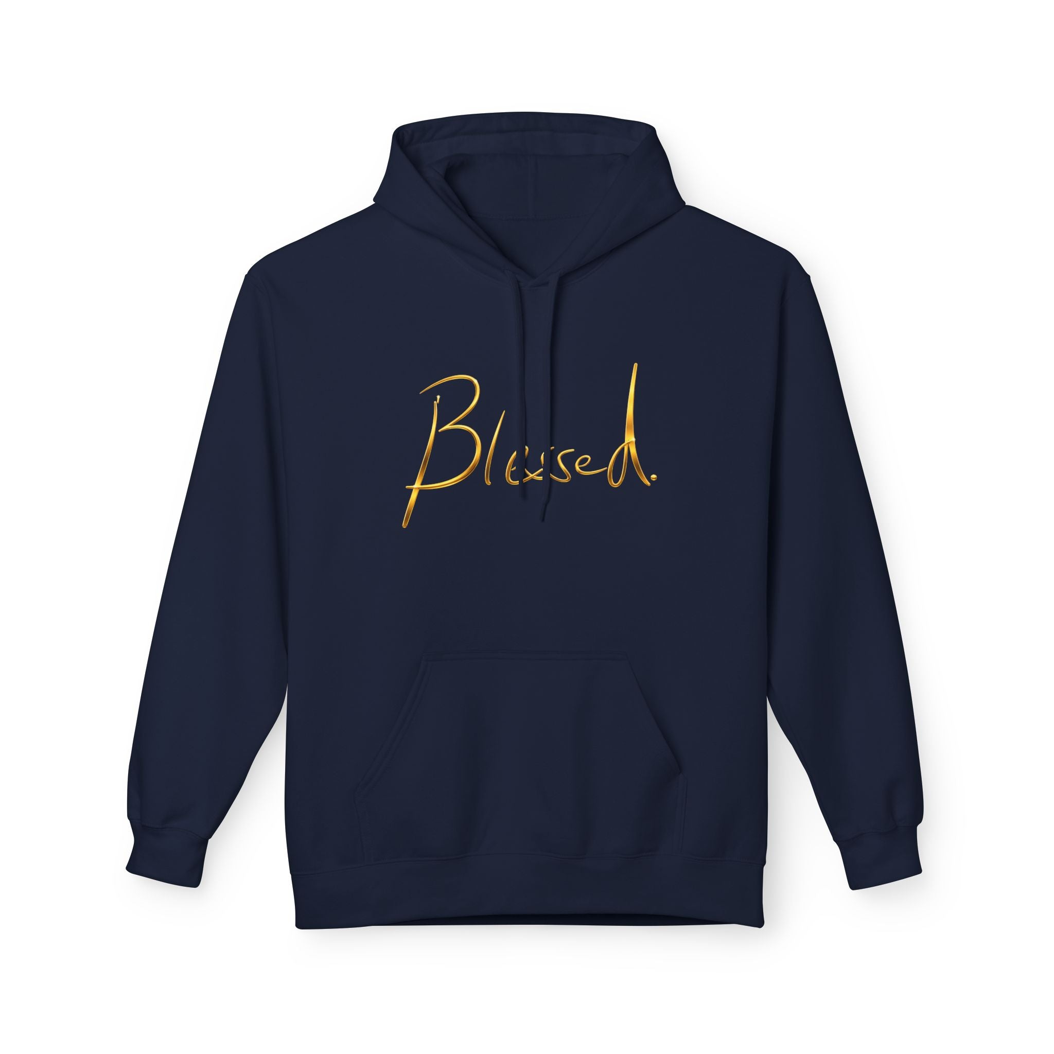 Blessed Hoodie — Minimal Gold Calligraphy Pullover (Personalized Name Option)