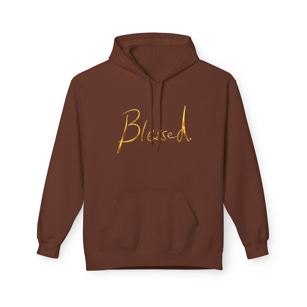 Blessed Hoodie — Minimal Gold Calligraphy Pullover