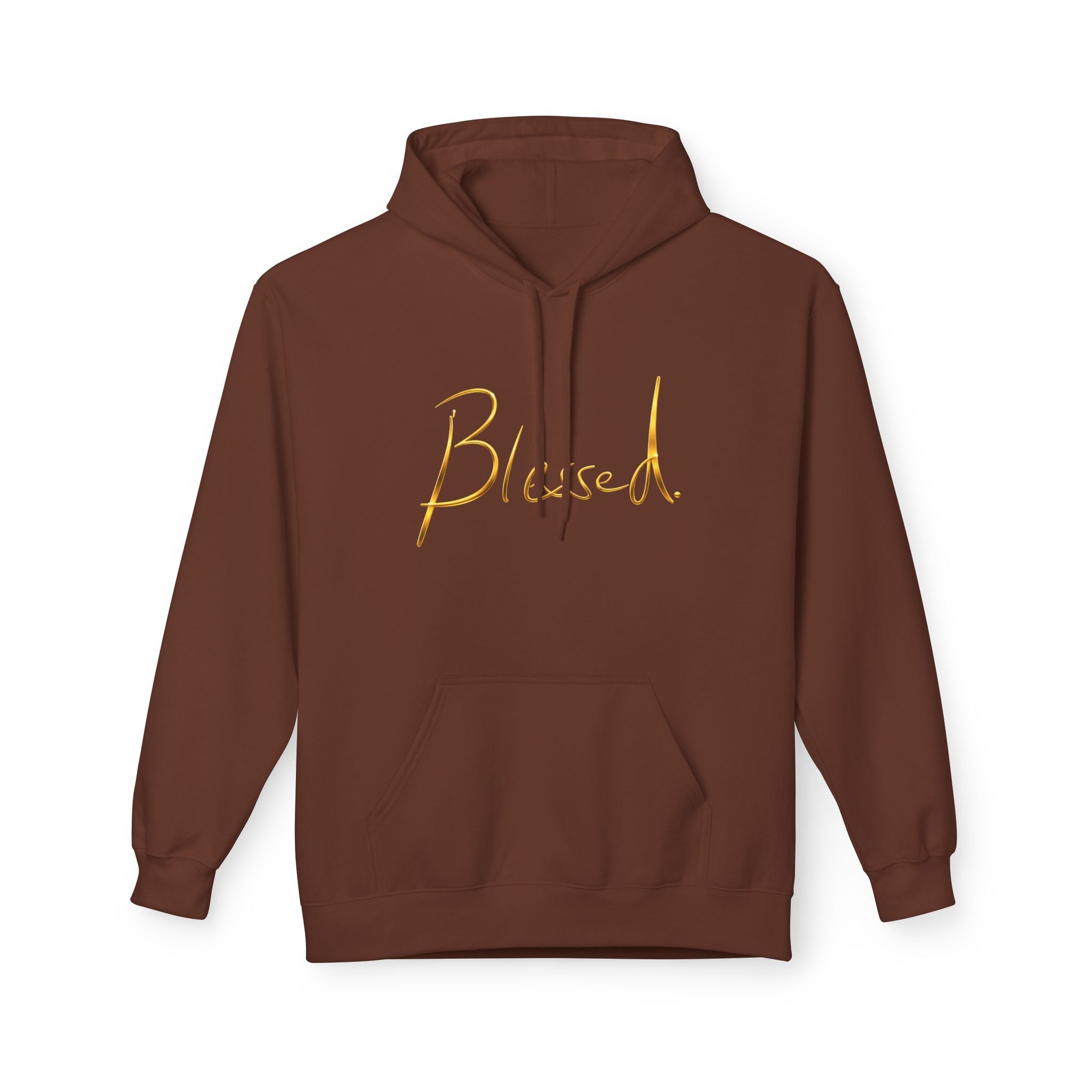 Blessed Hoodie — Minimal Gold Calligraphy Pullover