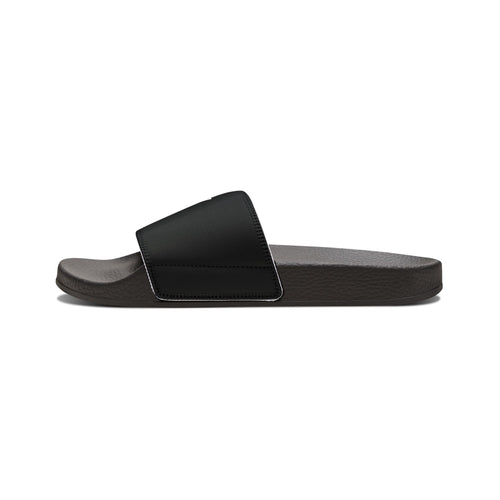 Men's Removable-Strap Slide Sandals, White/Black with Large Logo