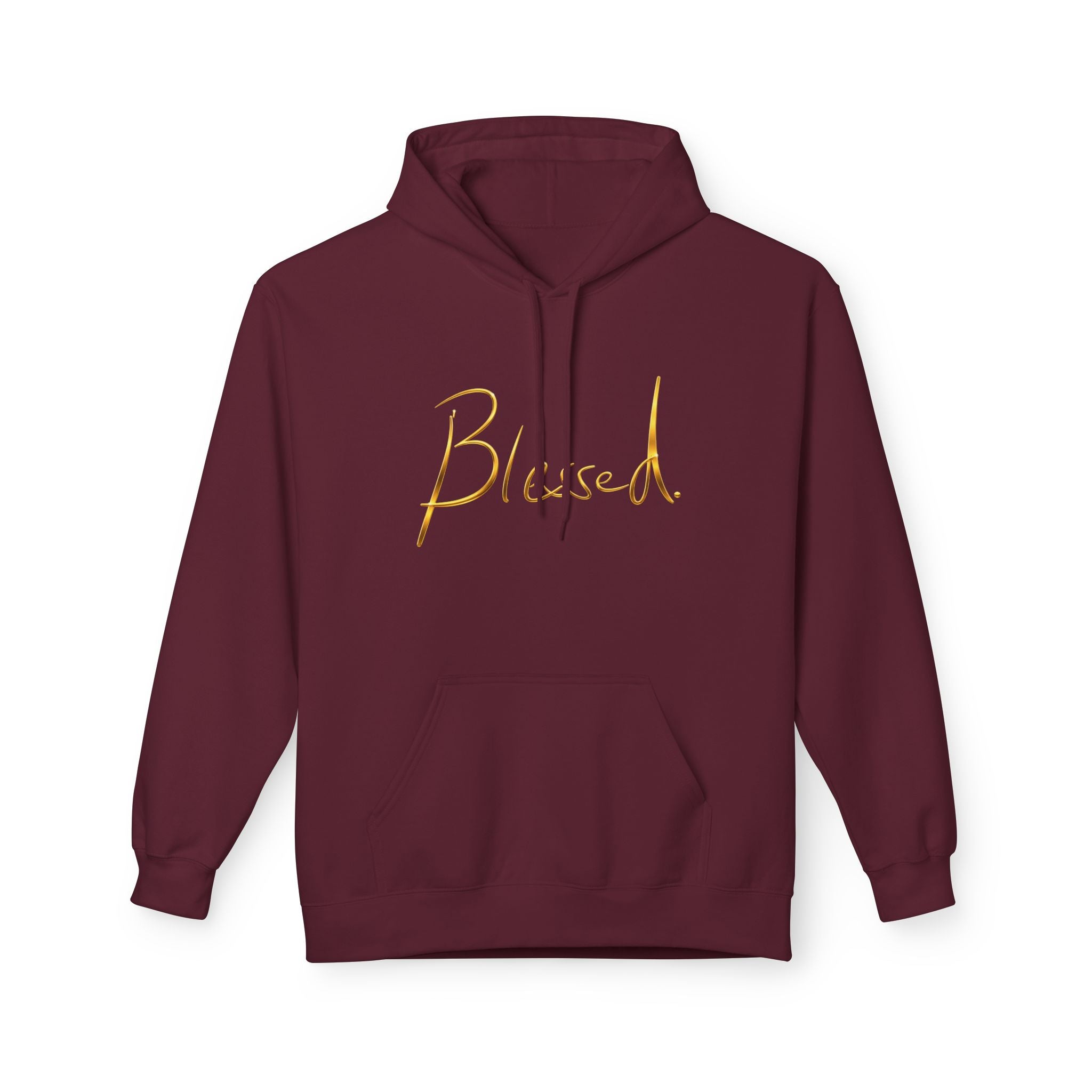 Blessed Hoodie — Minimal Gold Calligraphy Pullover