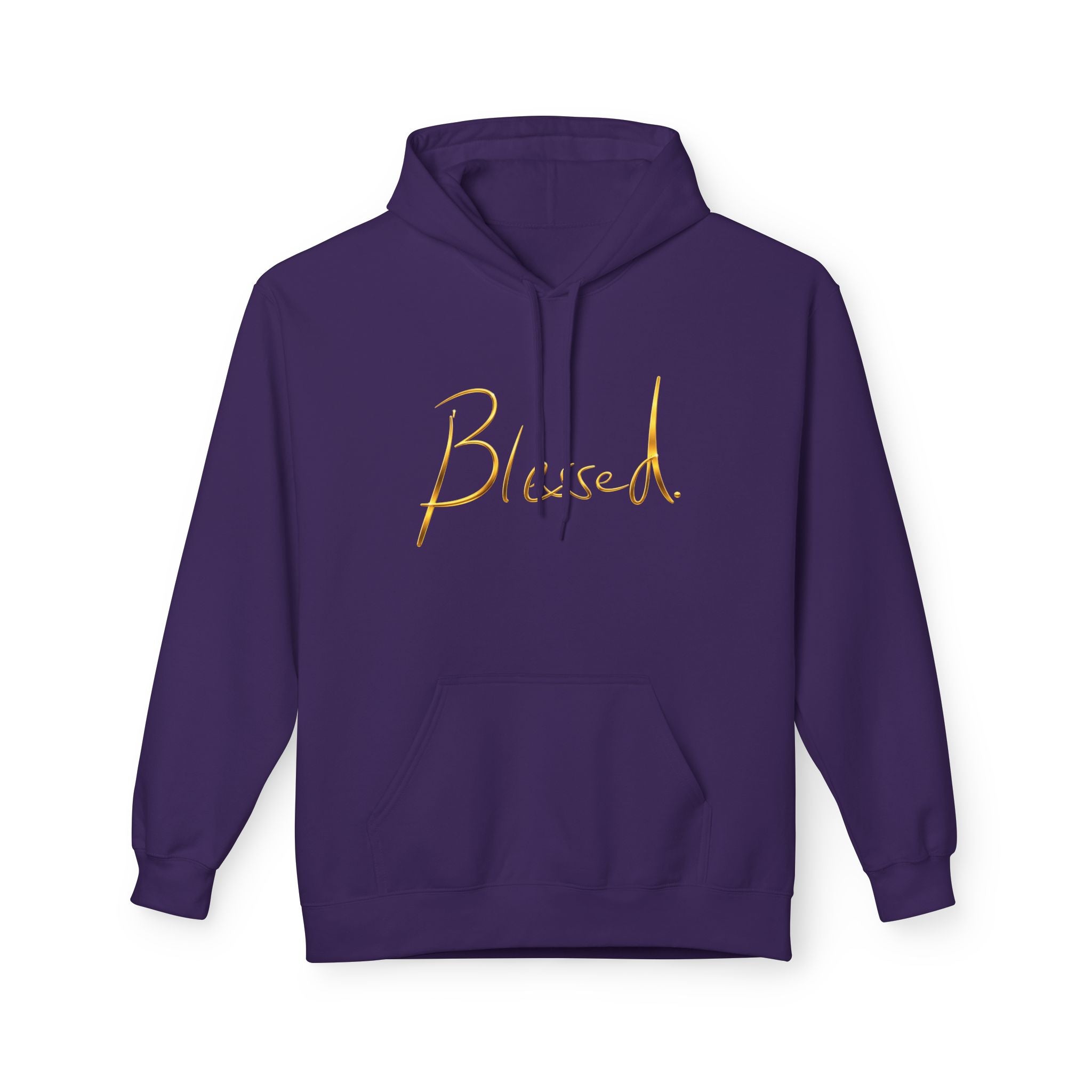 Blessed Hoodie — Minimal Gold Calligraphy Pullover