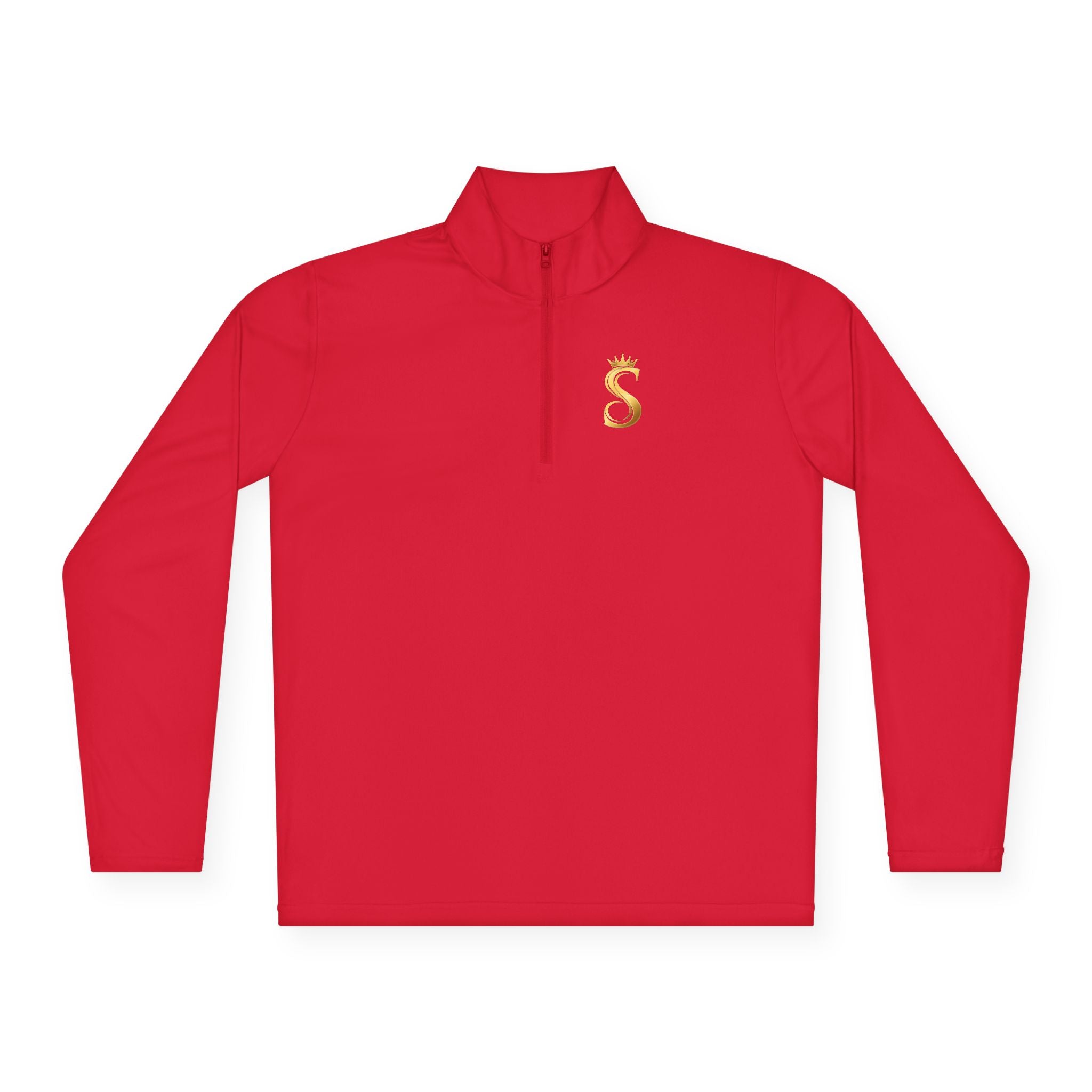 Quarter-Zip Pullover — Gold 'Raised King' Crown Graphic