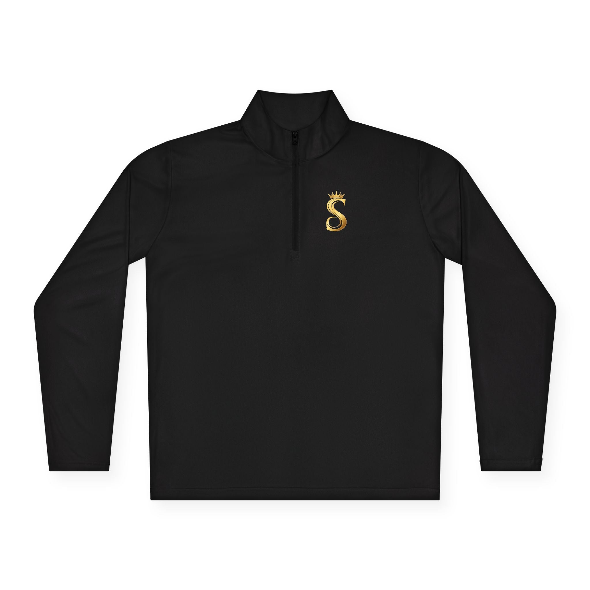 Quarter-Zip Pullover — Gold 'Raised King' Crown Graphic