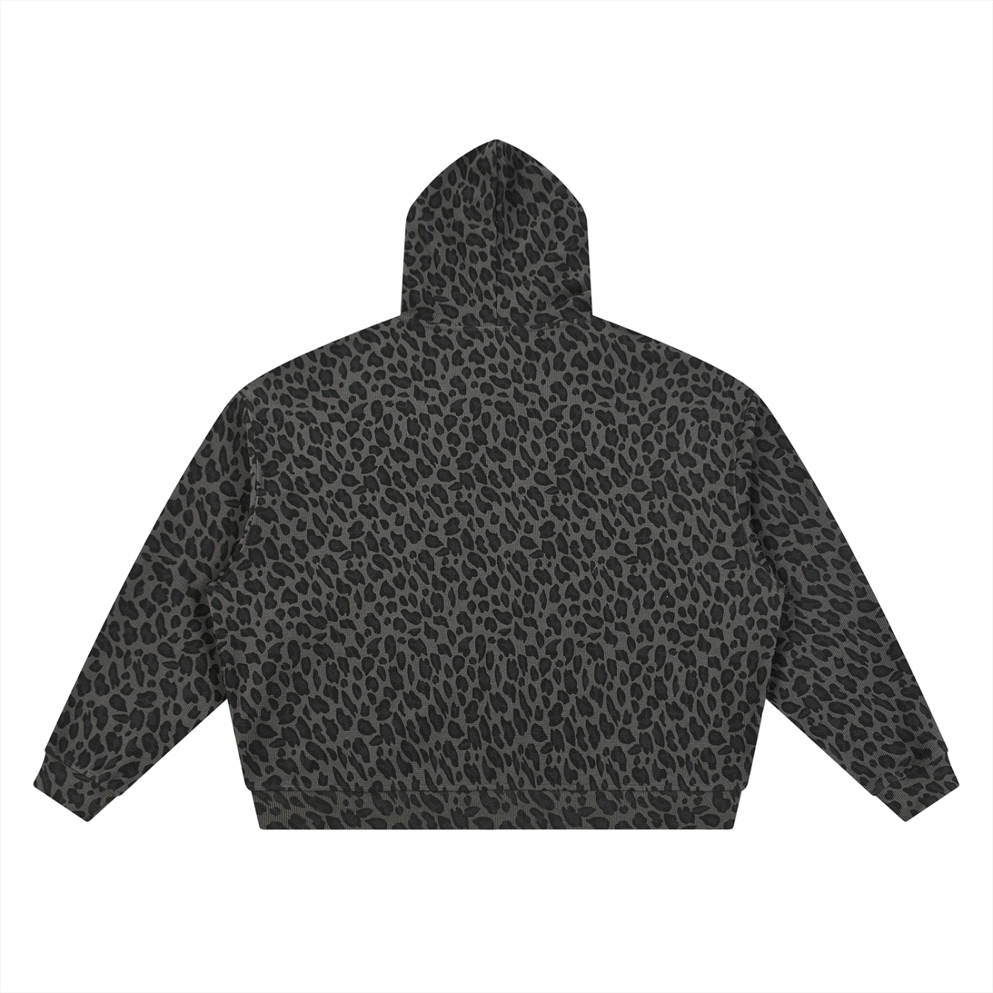 ELITE | Unisex Leopard Print Waffle Full Zip Hoodie