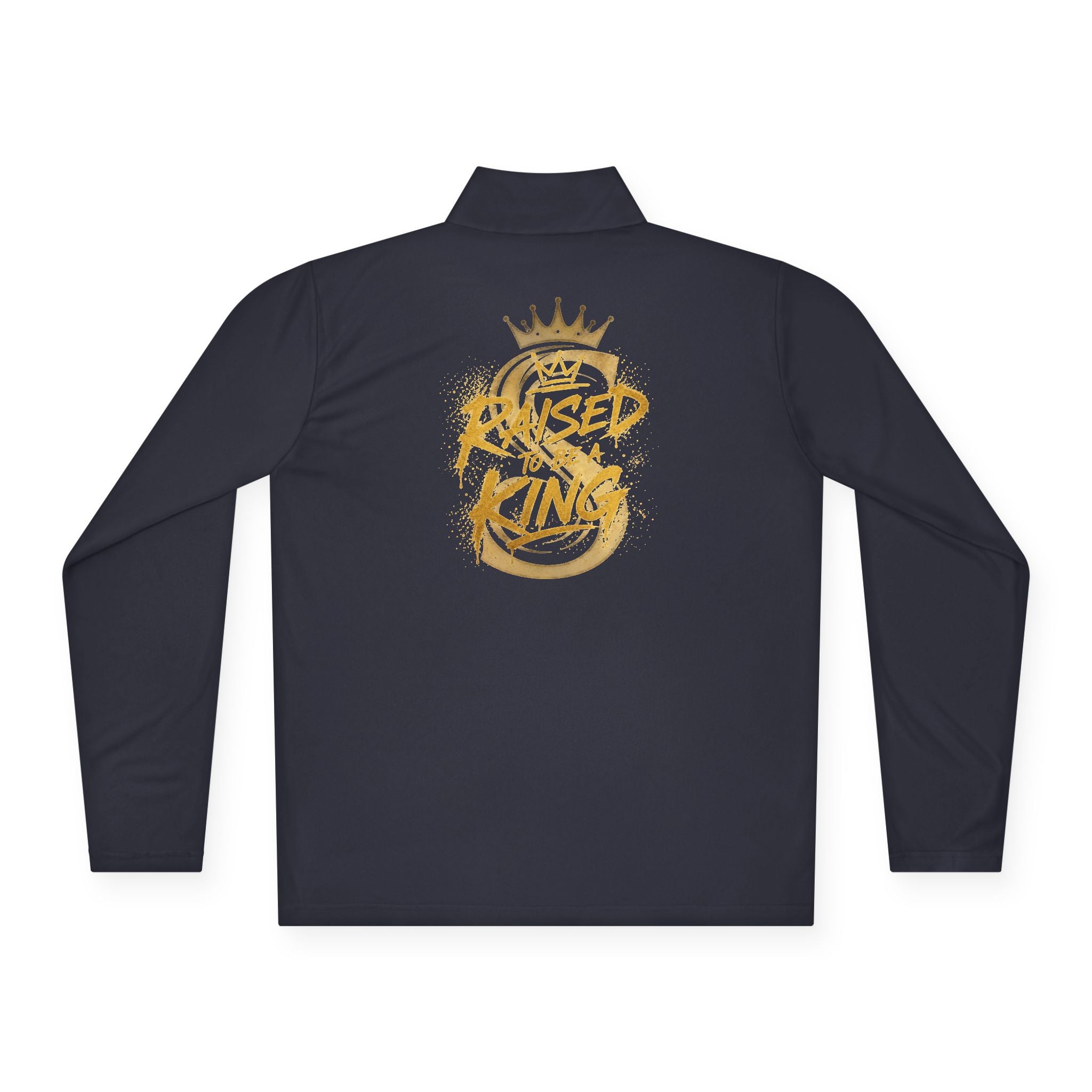 Quarter-Zip Pullover — Gold 'Raised King' Crown Graphic