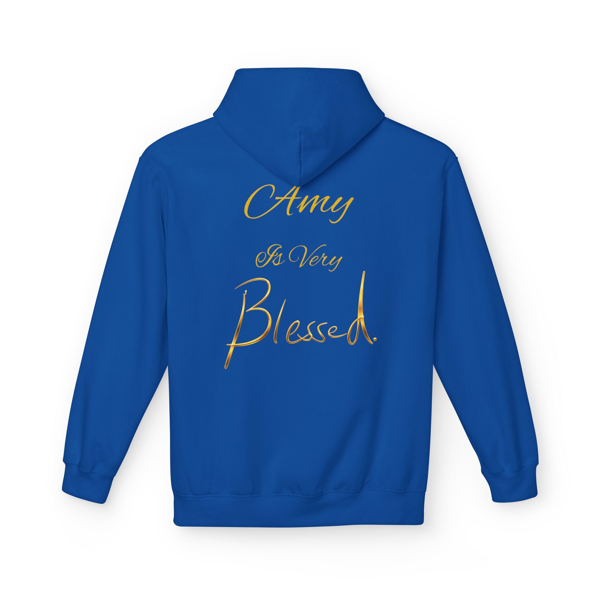 Blessed Hoodie — Minimal Gold Calligraphy Pullover (Personalized Name Option)