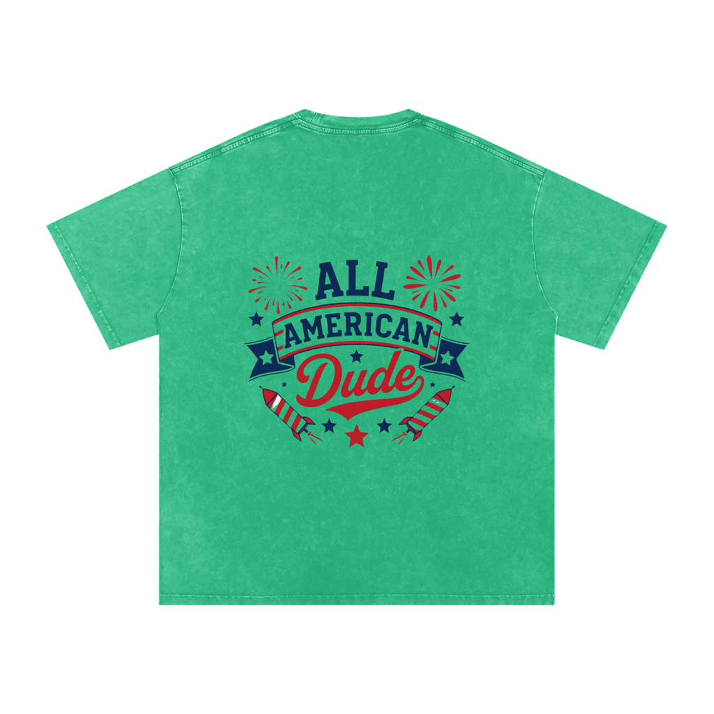 DOMINUS | Camiseta de Algodão Oversized All American Dude, com Lavagem Snow