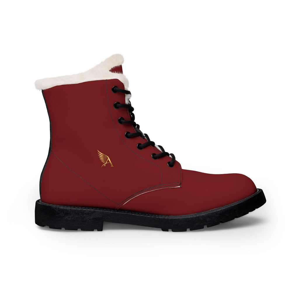 AUREUS | Women's Faux Fur-Lined Leather Boots (Burgundy)
