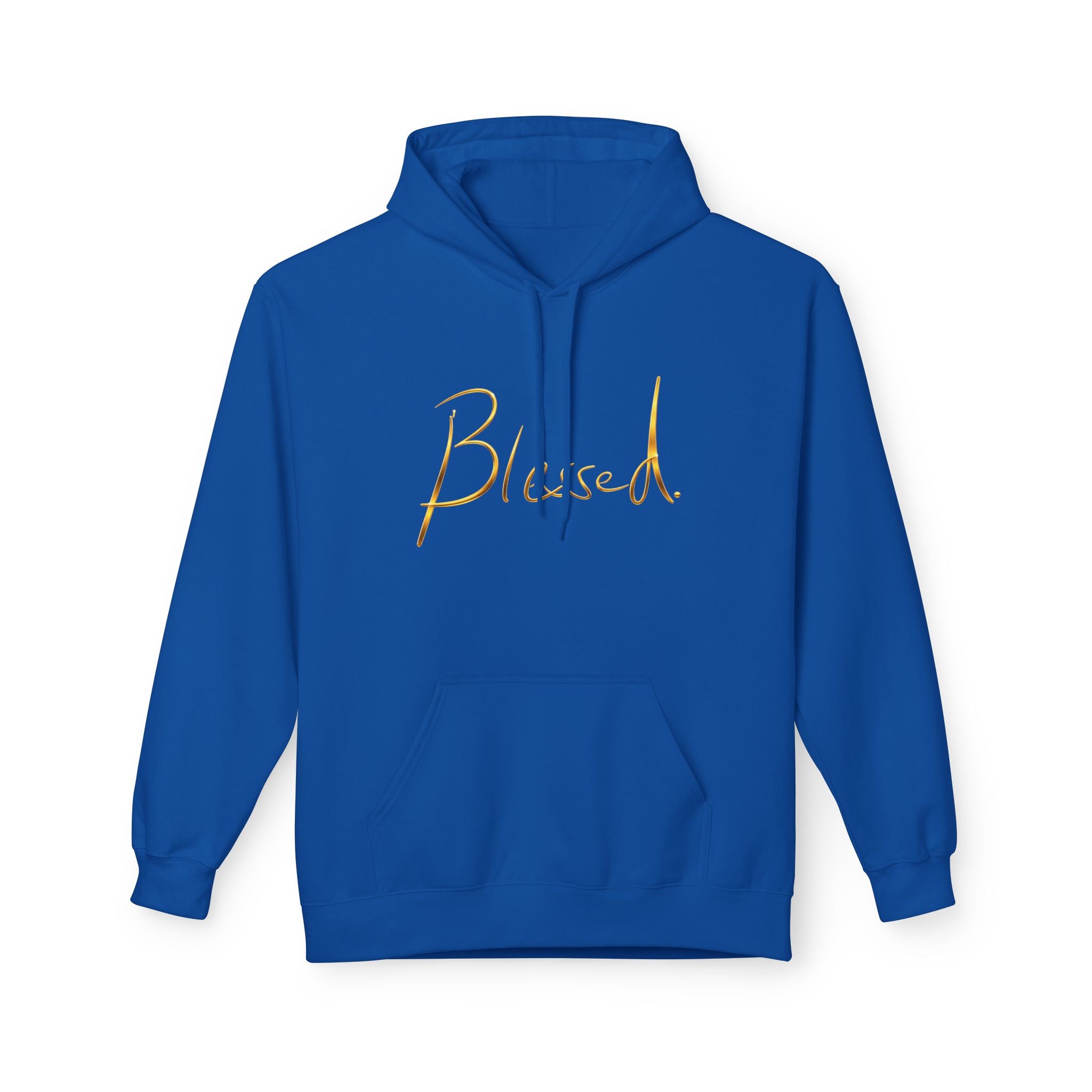 Blessed Hoodie — Minimal Gold Calligraphy Pullover