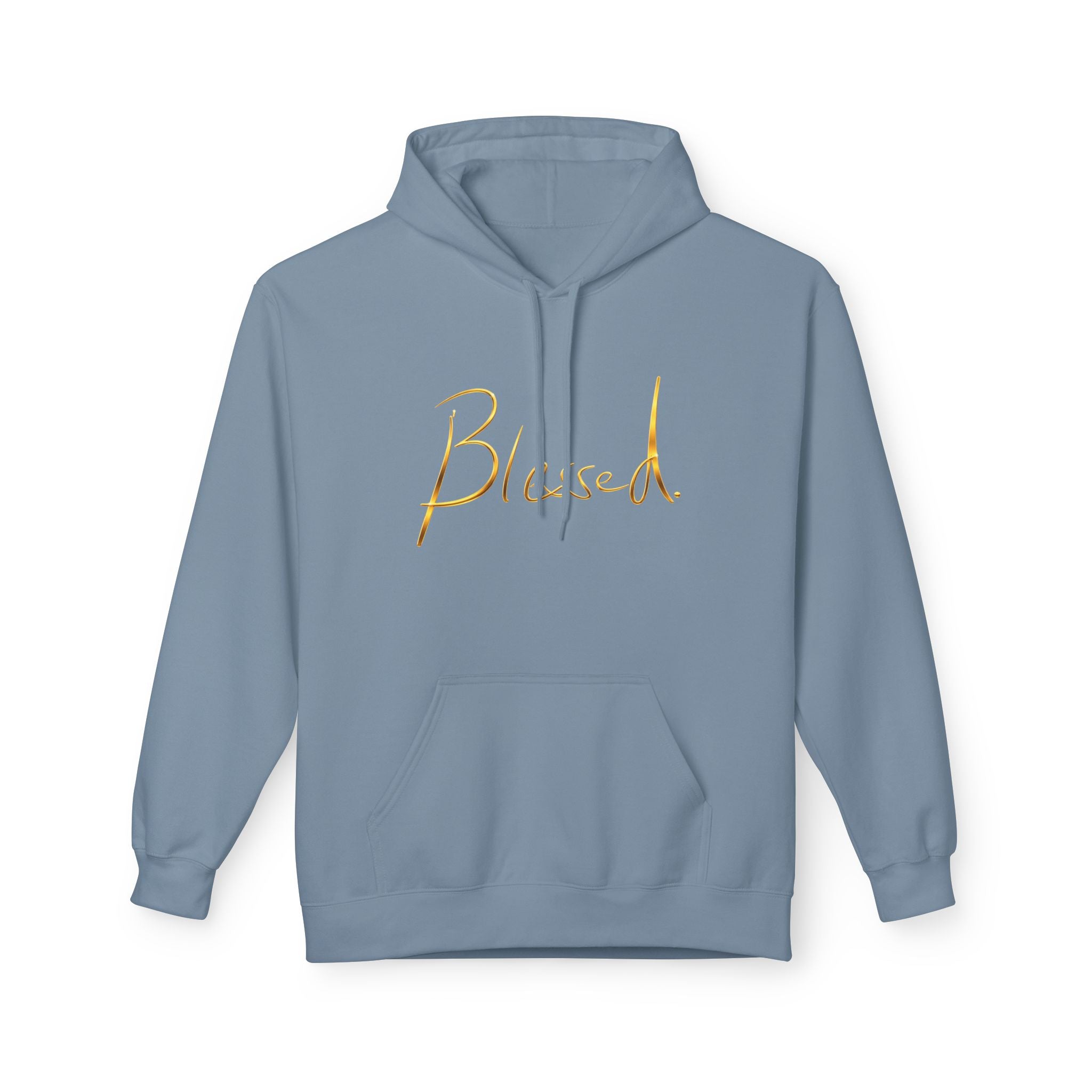 Blessed Hoodie — Minimal Gold Calligraphy Pullover