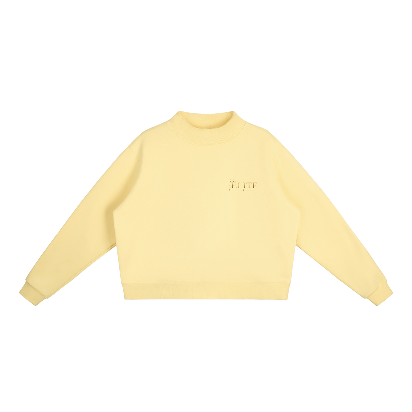 ELITE | Royal, Essential Fleece Mock-Neck Crew Sweatshirt