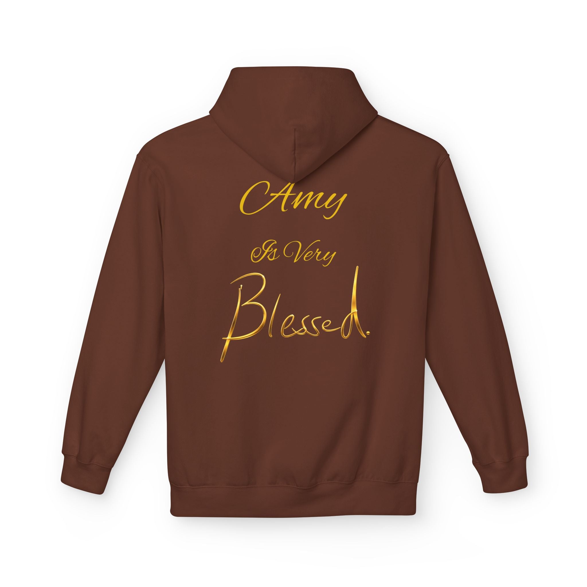 Blessed Hoodie — Minimal Gold Calligraphy Pullover (Personalized Name Option)