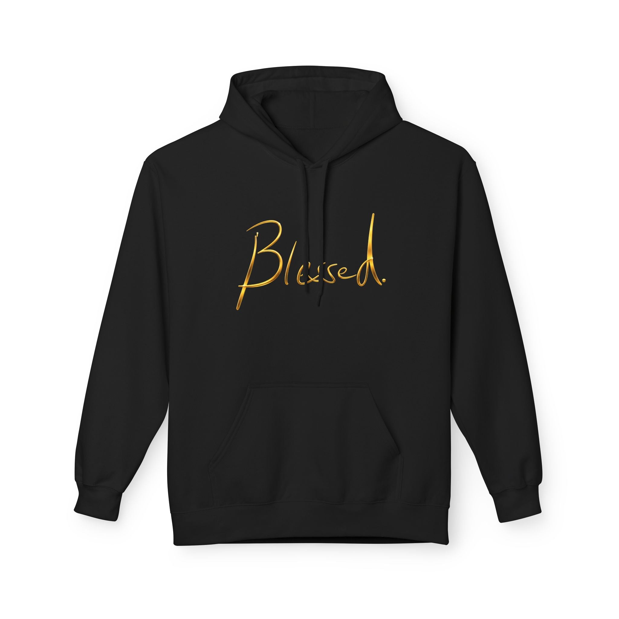 Blessed Hoodie — Minimal Gold Calligraphy Pullover (Personalized Name Option)