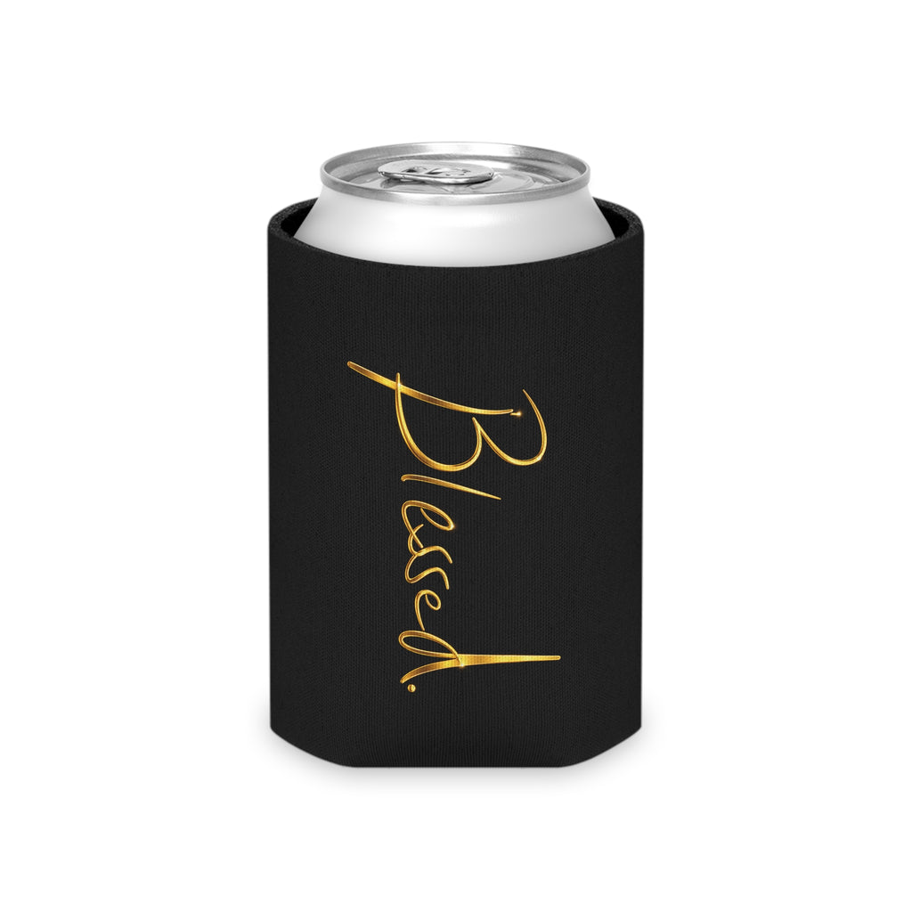 Blessed Can Cooler – Gold Script Insulated Soda & Beer Koozie
