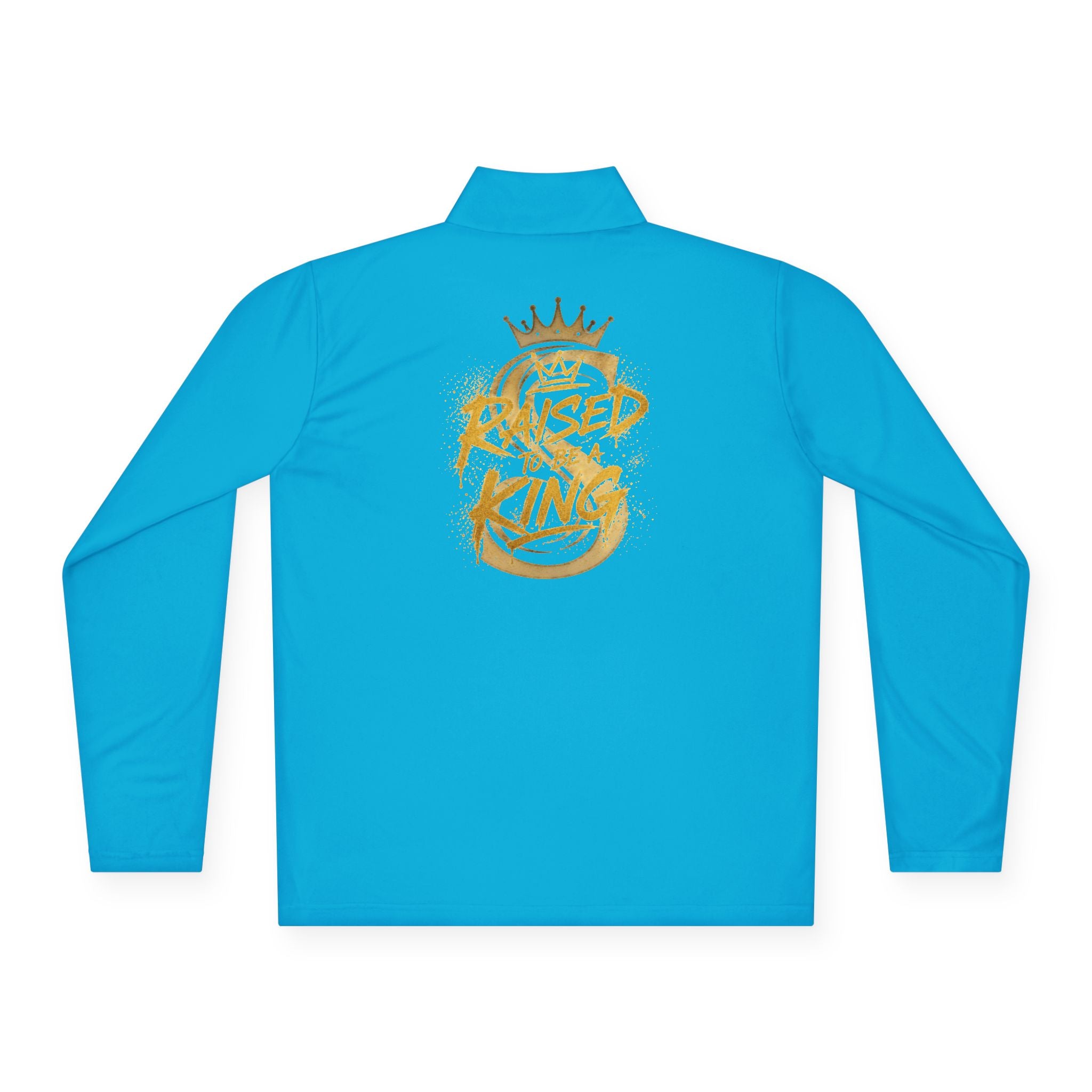 Quarter-Zip Pullover — Gold 'Raised King' Crown Graphic