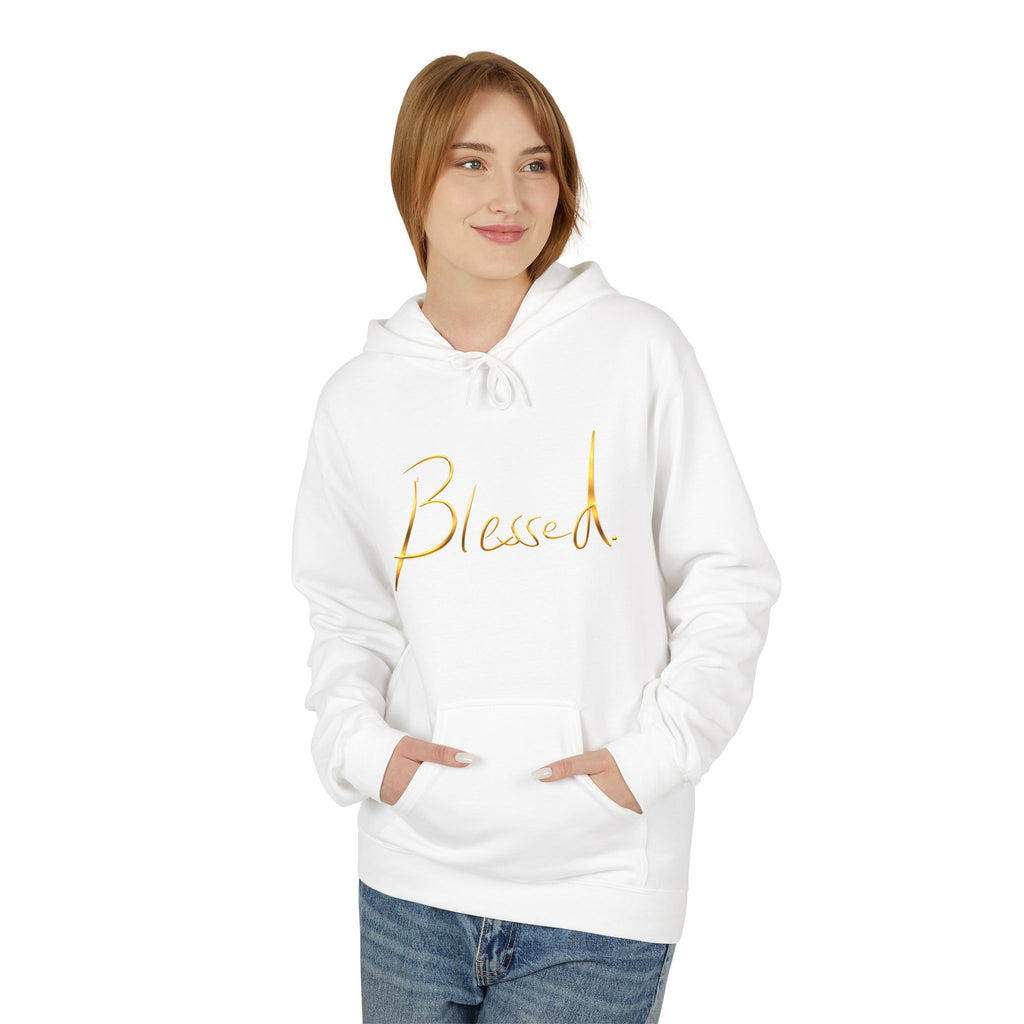 Blessed Hoodie — Minimal Gold Calligraphy Pullover