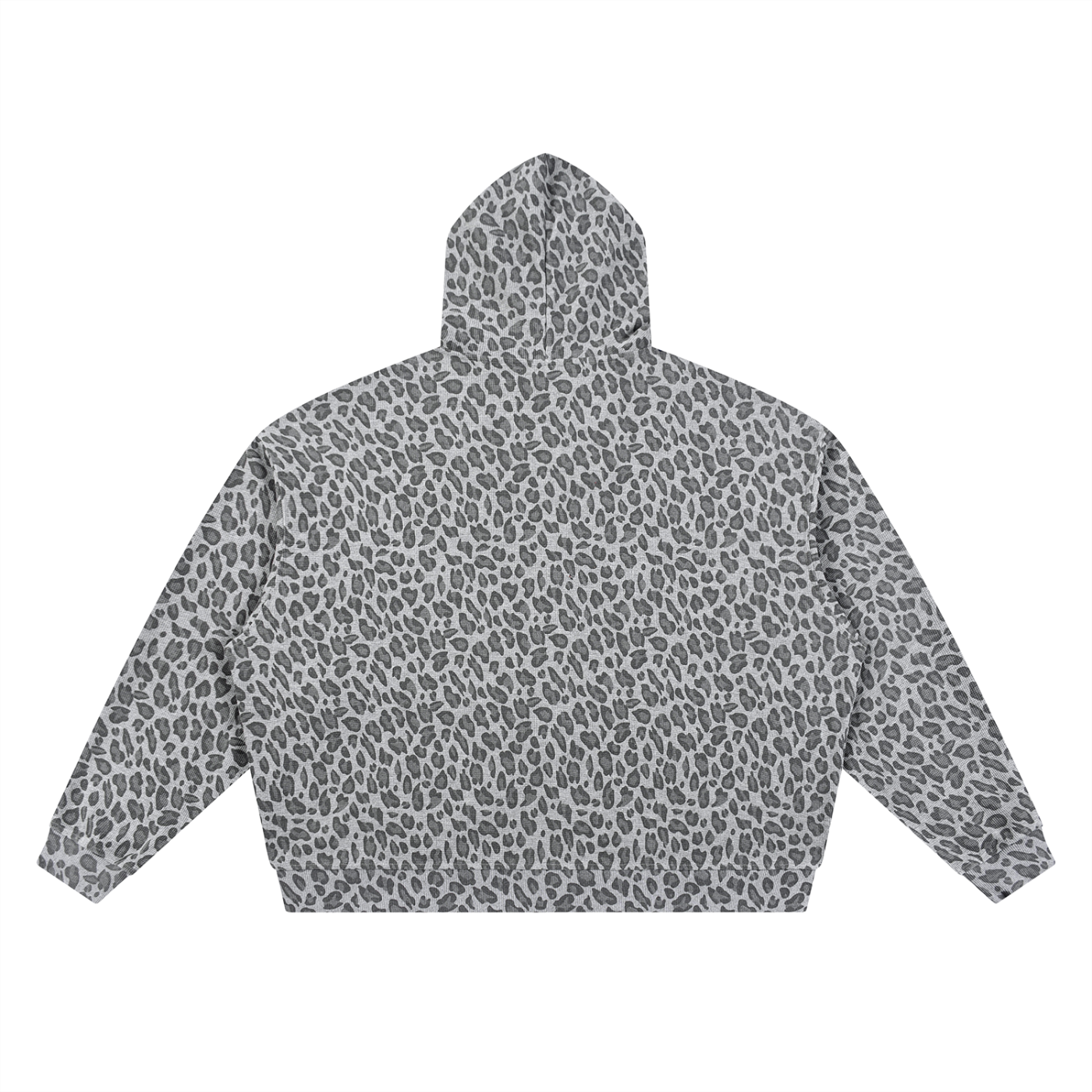 ELITE | Unisex Leopard Print Waffle Full Zip Hoodie