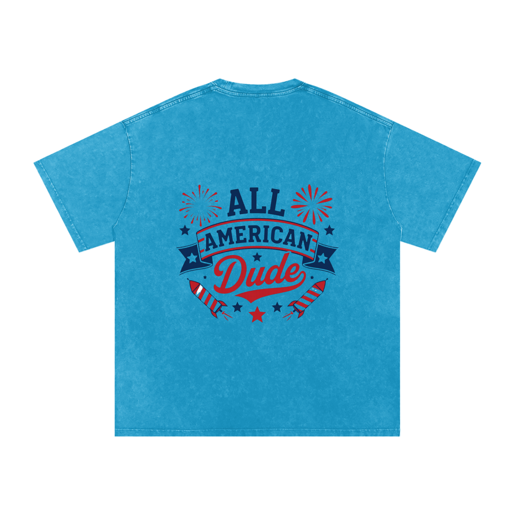 DOMINUS | Camiseta de Algodão Oversized All American Dude, com Lavagem Snow