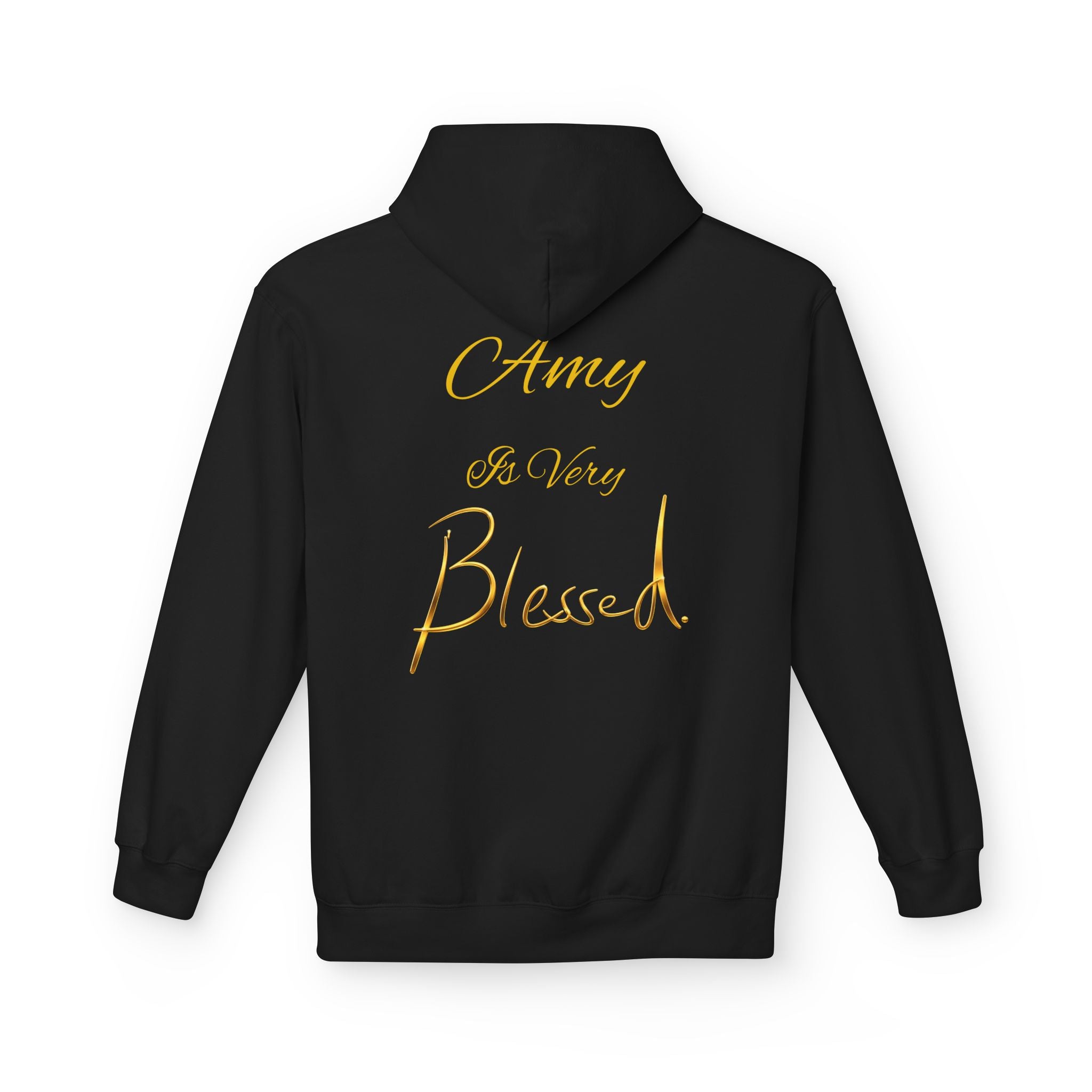 Blessed Hoodie — Minimal Gold Calligraphy Pullover (Personalized Name Option)