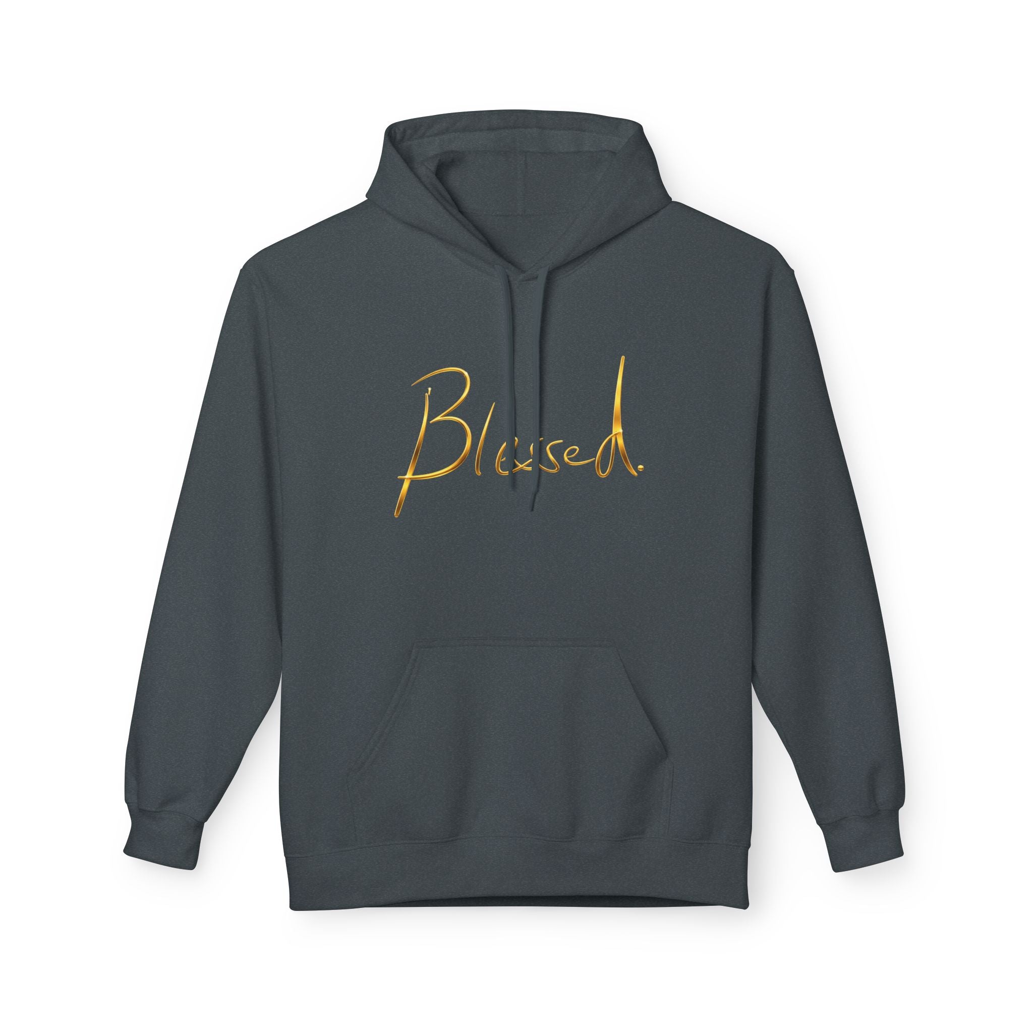 Blessed Hoodie — Minimal Gold Calligraphy Pullover