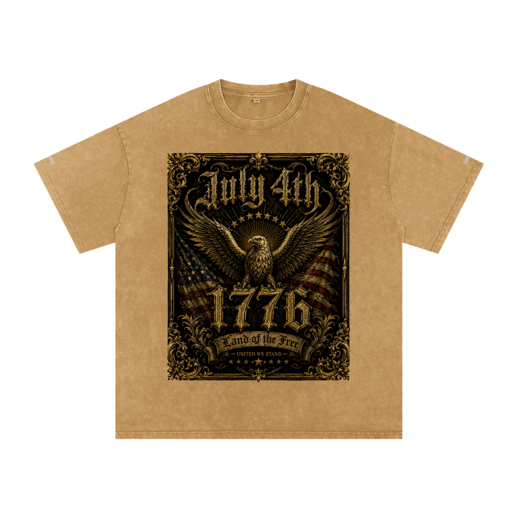 DOMINUS | 4 de julho de 1776, Camiseta oversized de algodão com efeito "snow washed"