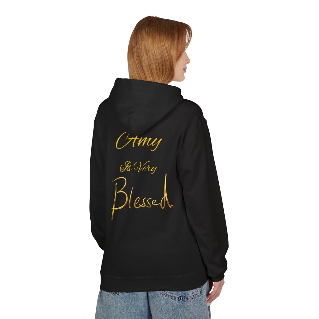 Blessed Hoodie — Minimal Gold Calligraphy Pullover (Personalized Name Option)