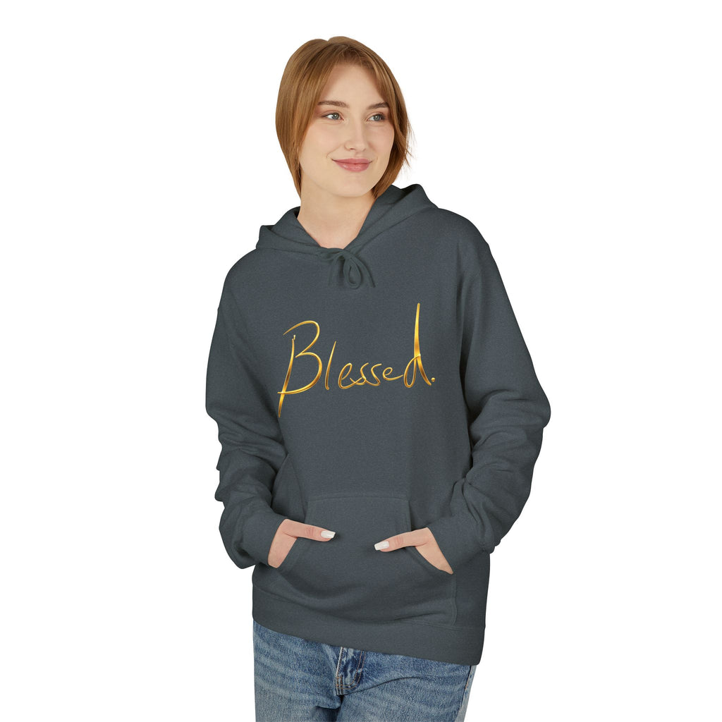 Blessed Hoodie — Minimal Gold Calligraphy Pullover (Personalized Name Option)