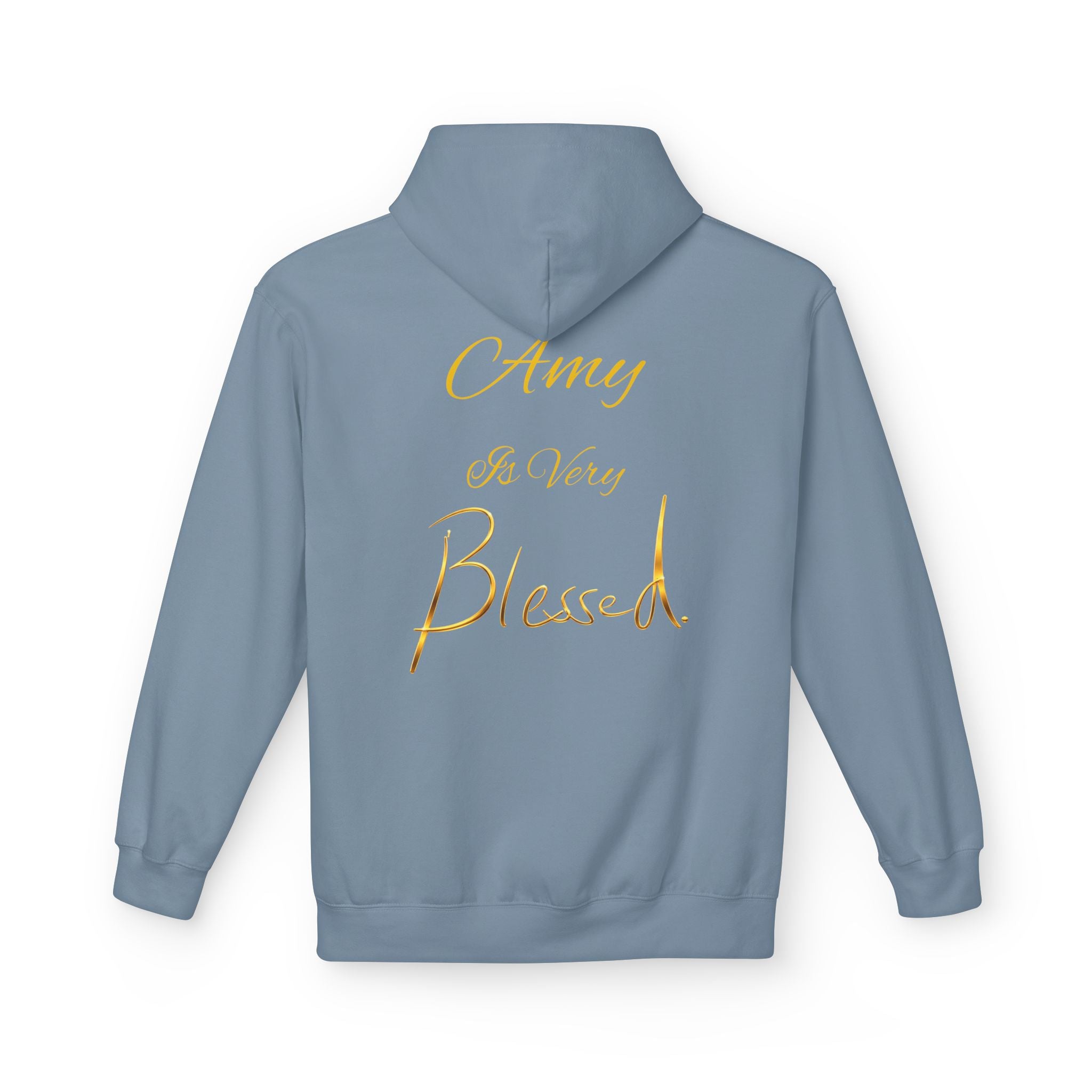 Blessed Hoodie — Minimal Gold Calligraphy Pullover (Personalized Name Option)