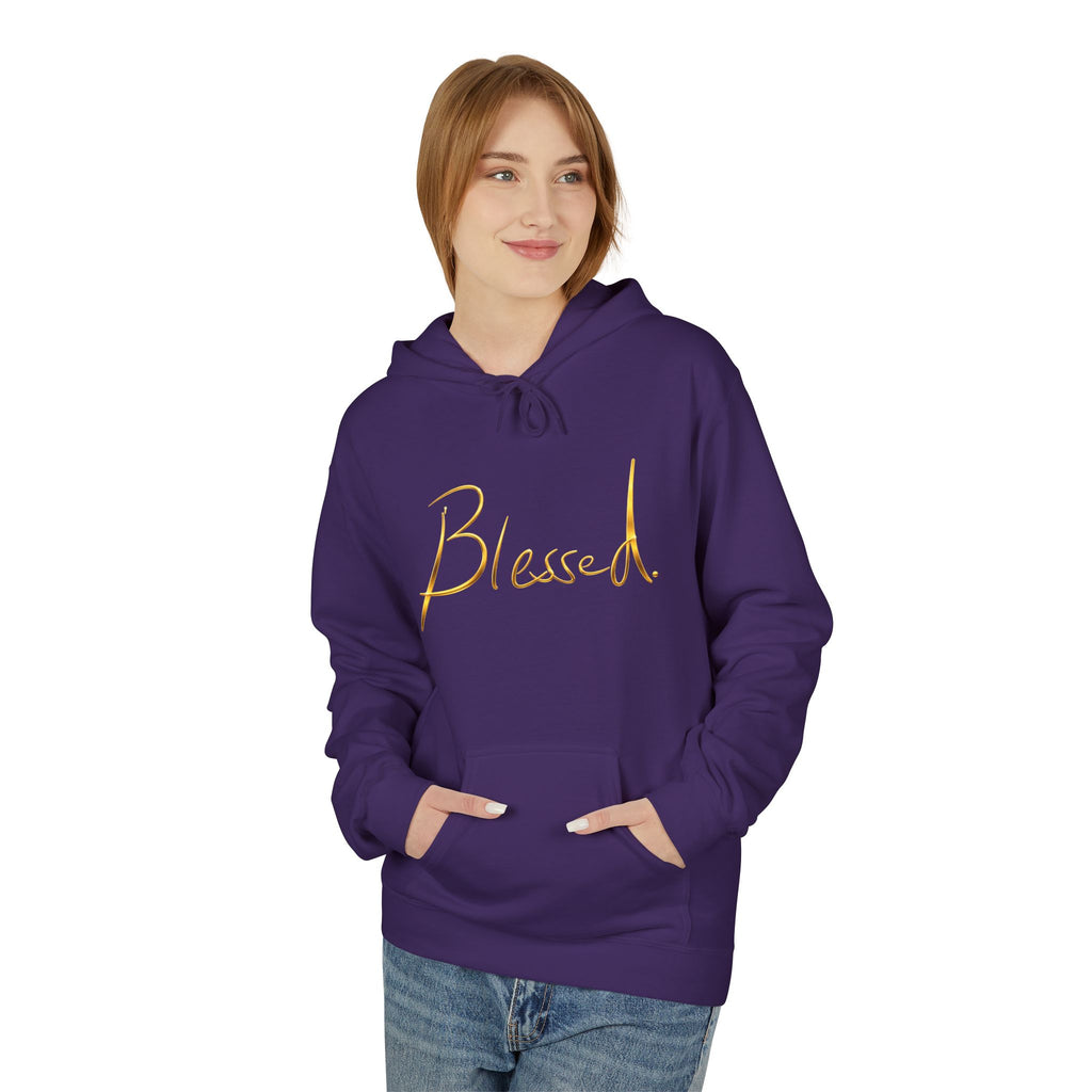 Blessed Hoodie — Minimal Gold Calligraphy Pullover (Personalized Name Option)