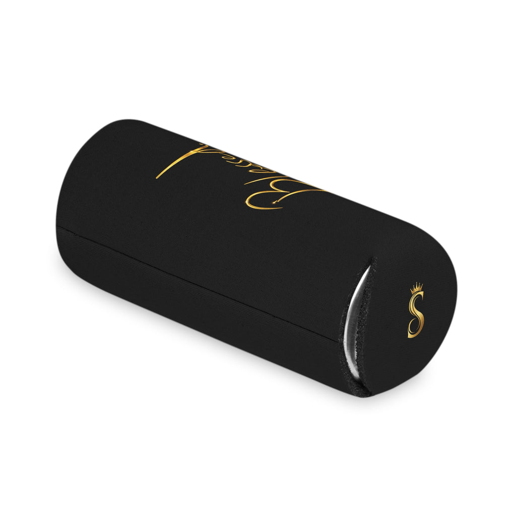 Blessed Can Cooler – Gold Script Insulated Soda & Beer Koozie