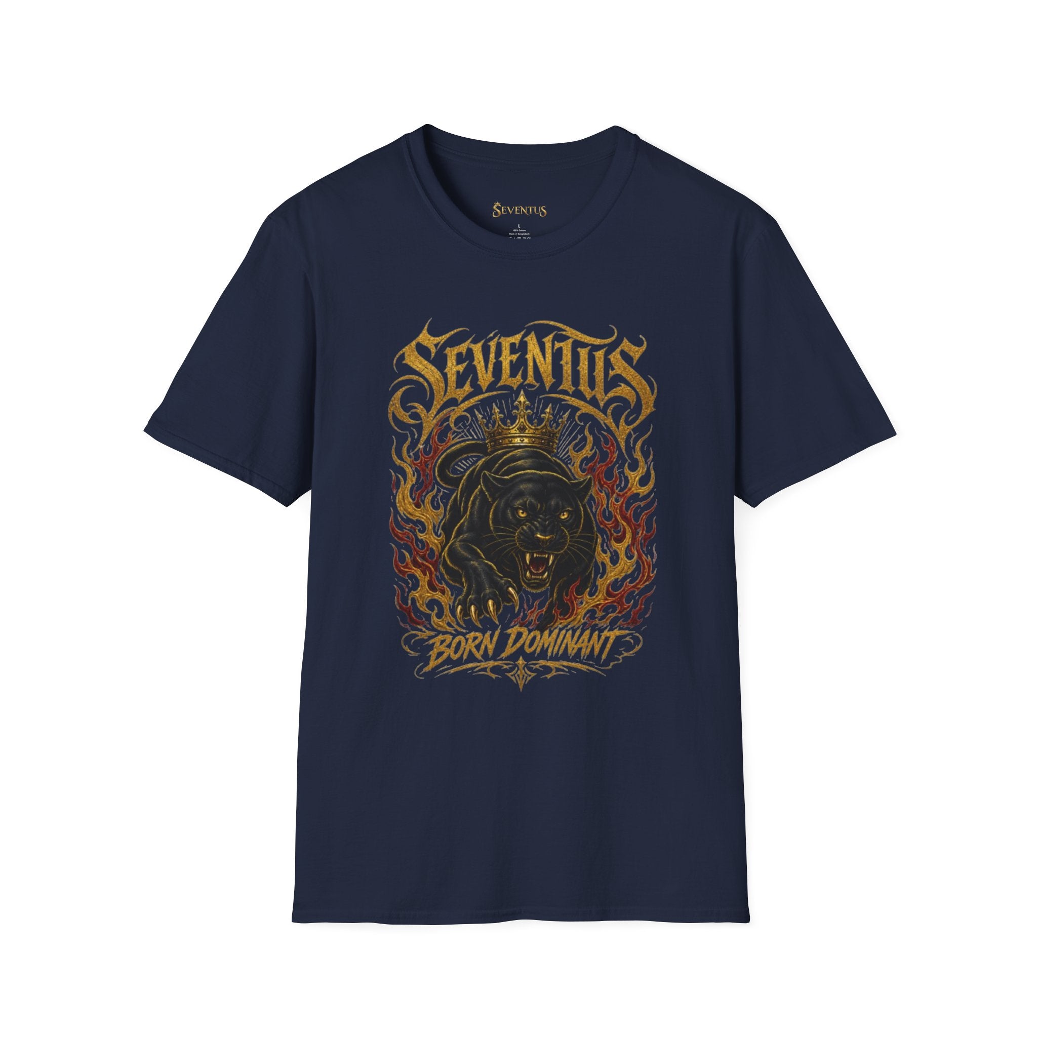 Seventus "Born Dominant" Flame Panther Graphic T-Shirt - Multicolor