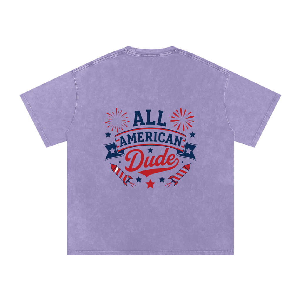 DOMINUS | Camiseta de Algodão Oversized All American Dude, com Lavagem Snow