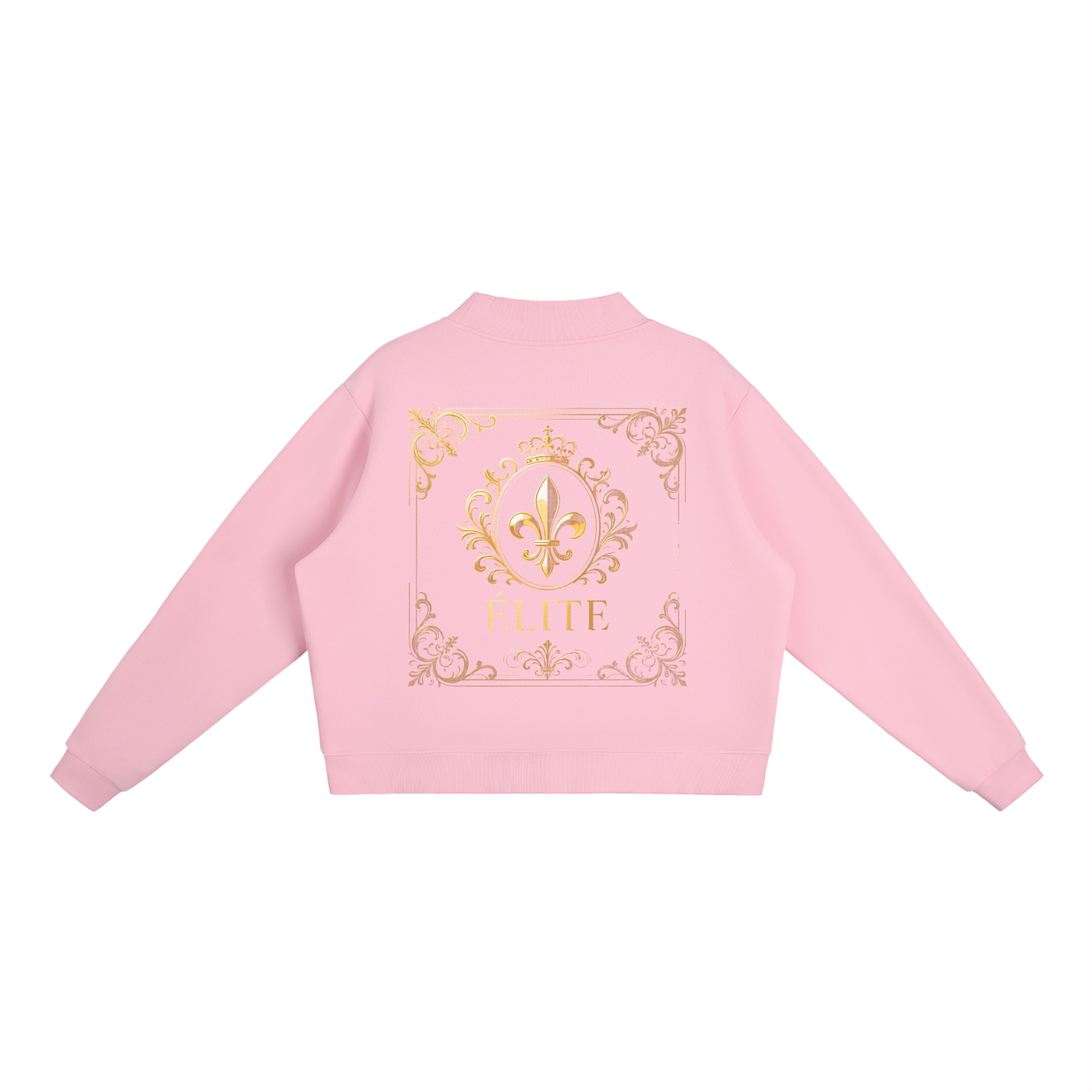 ELITE | Royal, Essential Fleece Mock-Neck Crew Sweatshirt
