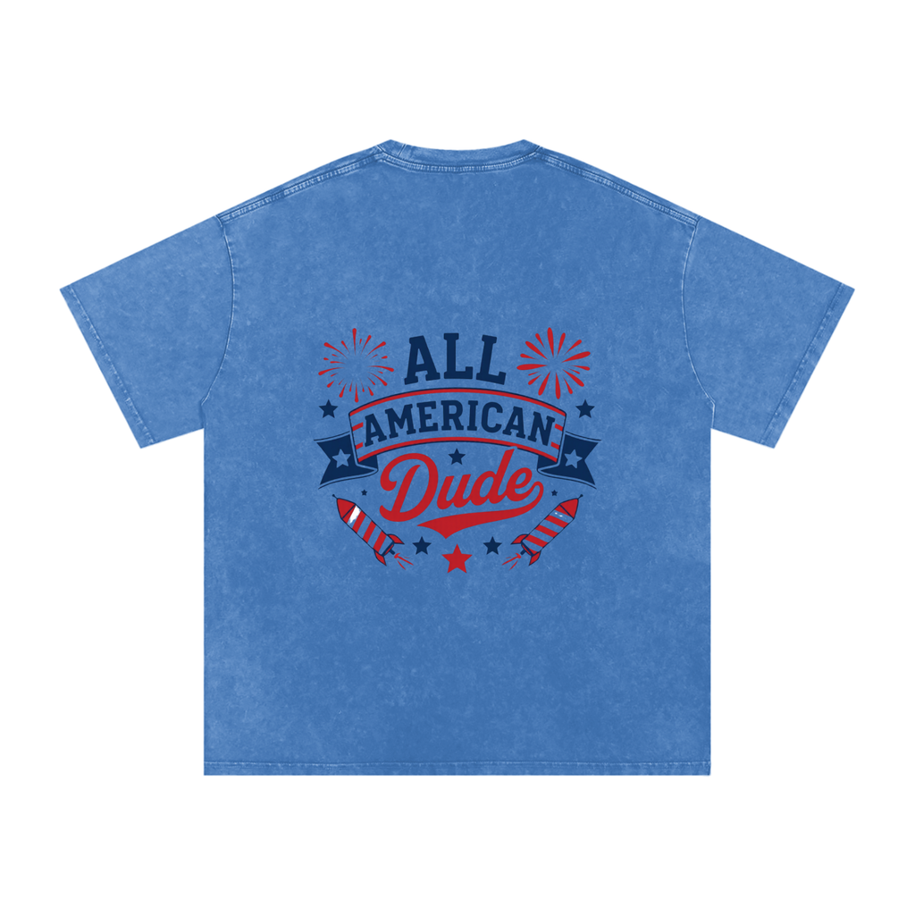 DOMINUS | Camiseta de Algodão Oversized All American Dude, com Lavagem Snow